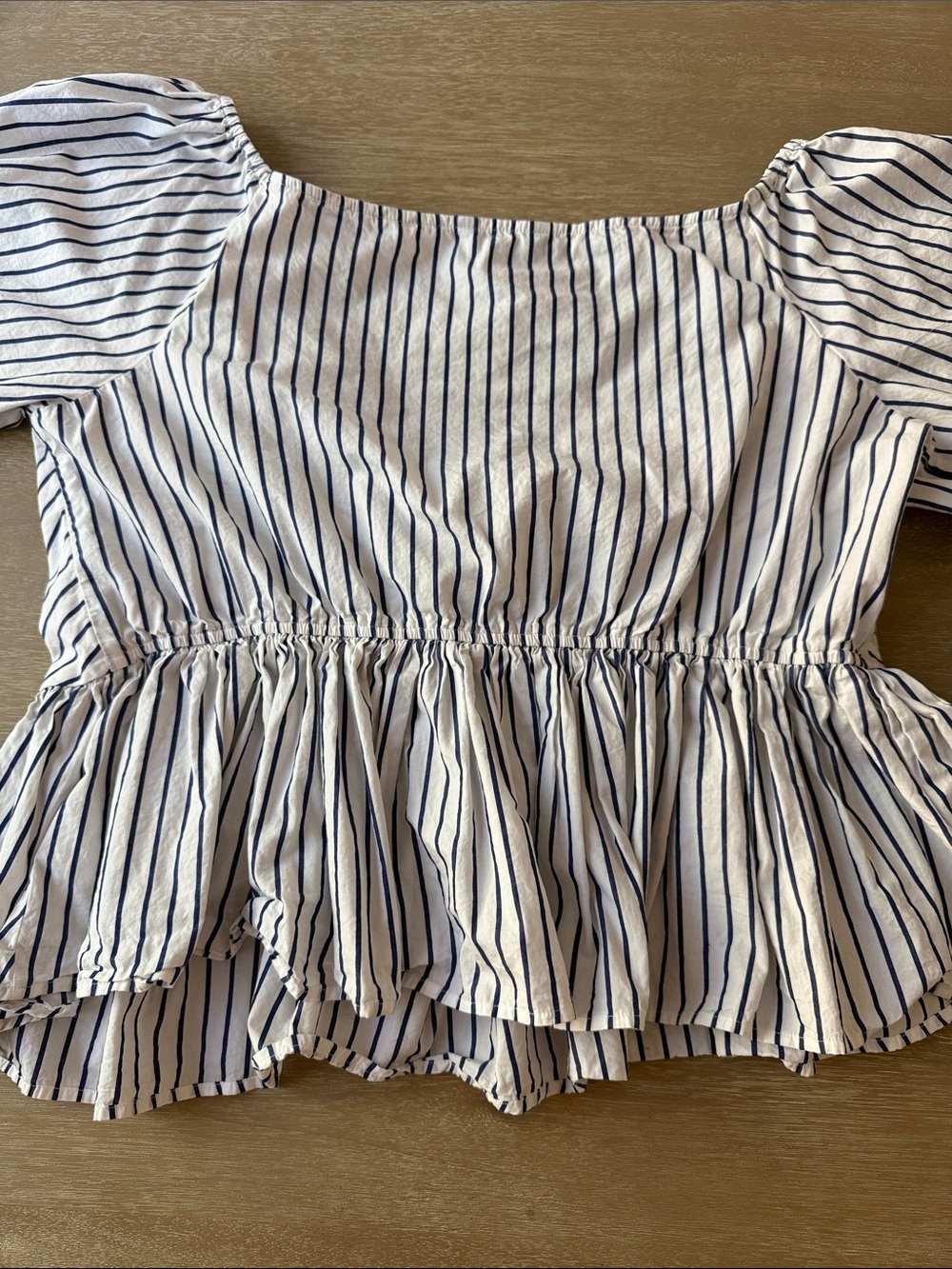 EXPRESS Striped Peplum Blouse | XL - Picture 5 of 7